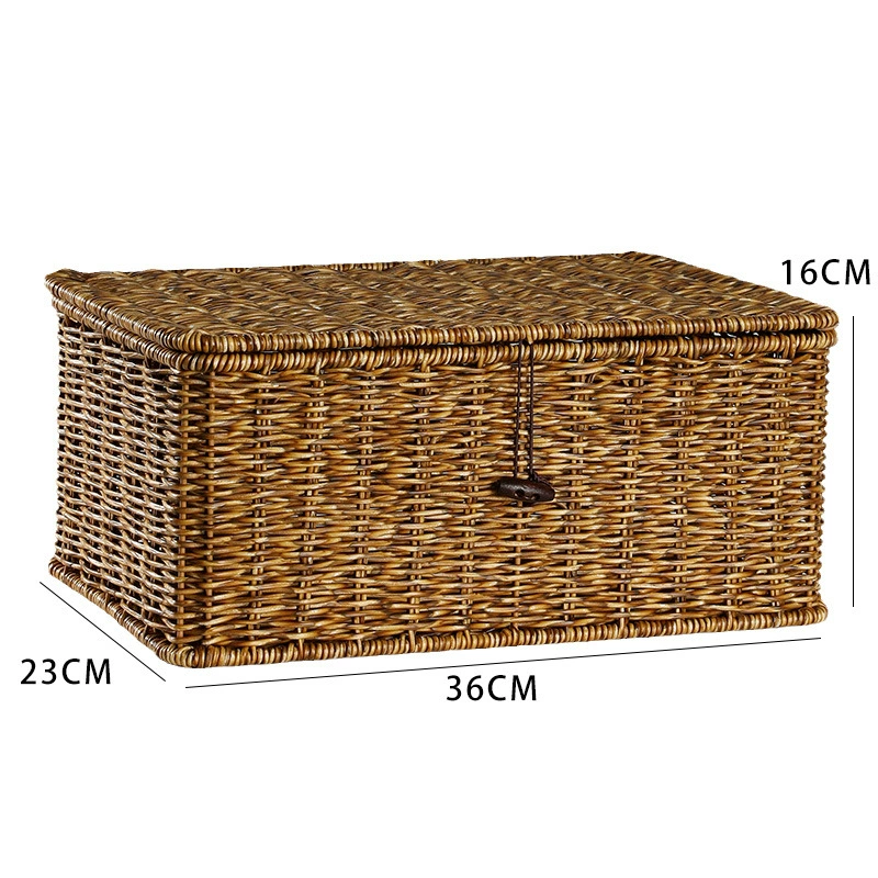Straw Japanese storage box, woven accessory, storage system