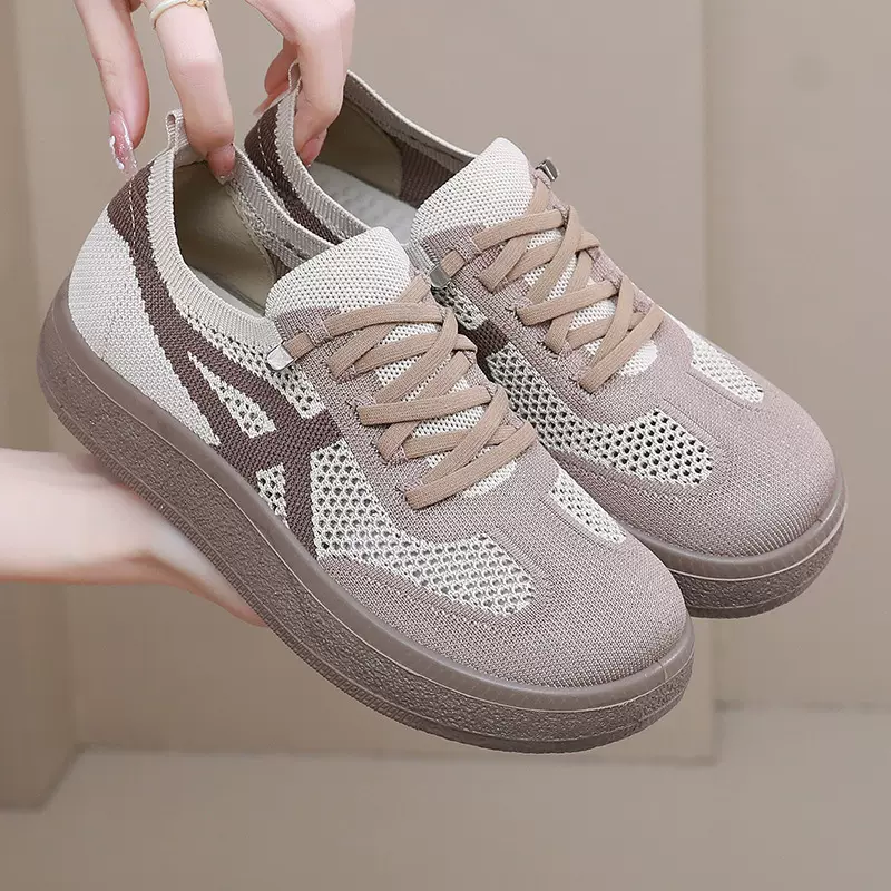 鞋子女2025软底防滑透气轻便懒人鞋时尚休闲网面舒适一脚蹬德训鞋