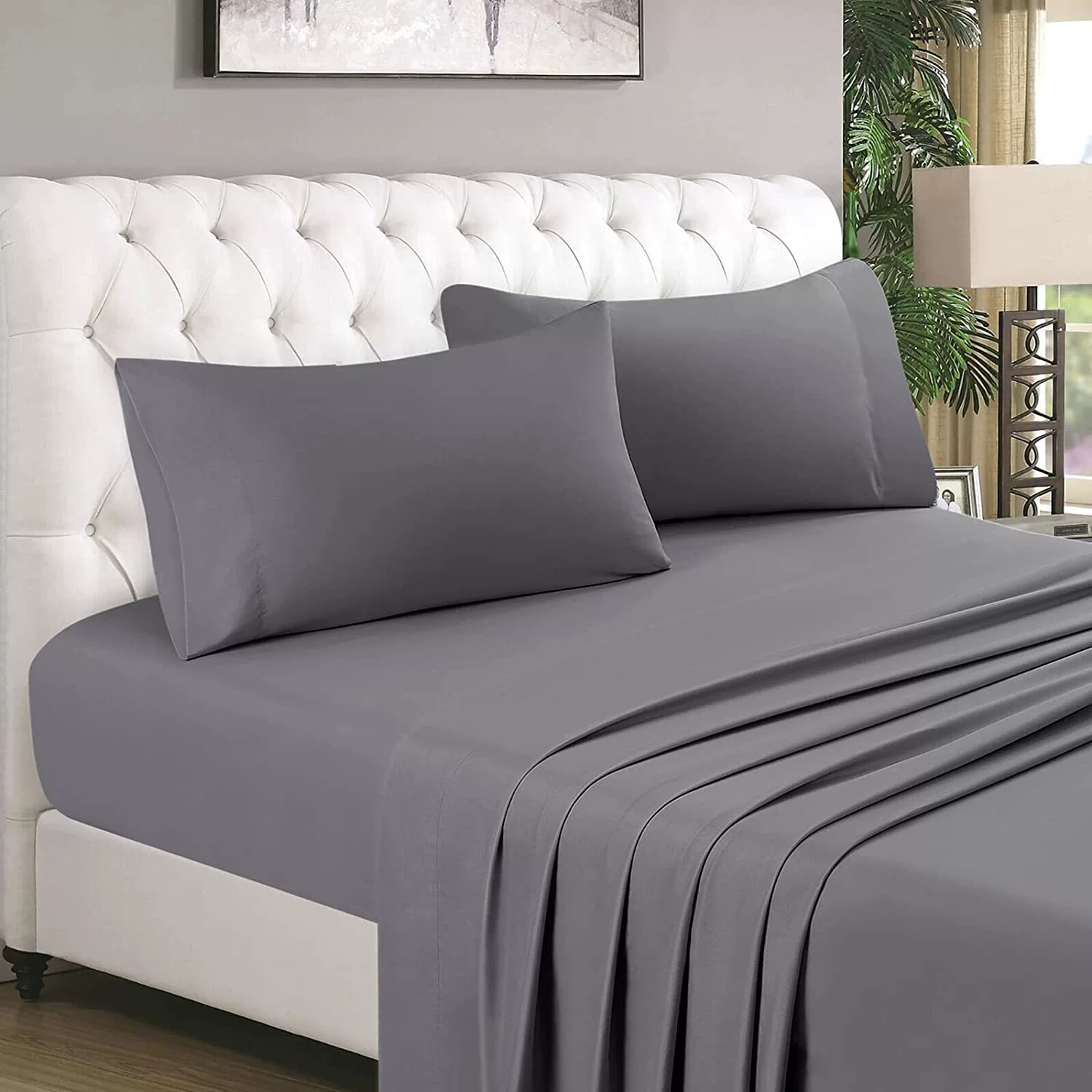 Bedding (Amazon) 4-Piece Set — Sheet, Pillowcase & Bedspread, Multiple Colors, Twin–King