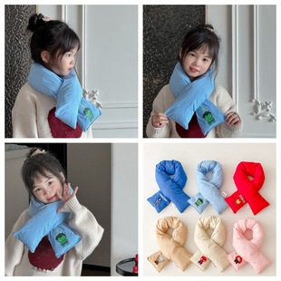 Genuine Marvel Children's Scarf Winter Warm Windproof Scarf Cartoon Cute Baby Cross Scarf for Boys and Girls
