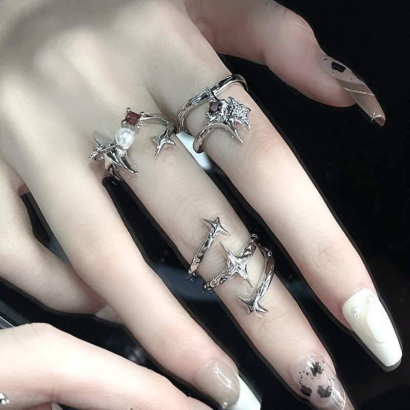 Universo estrella anillo luz femenina lujo francés ZIRCON nicho diseño alto sentido personalidad de la moda 2022 nueva moda