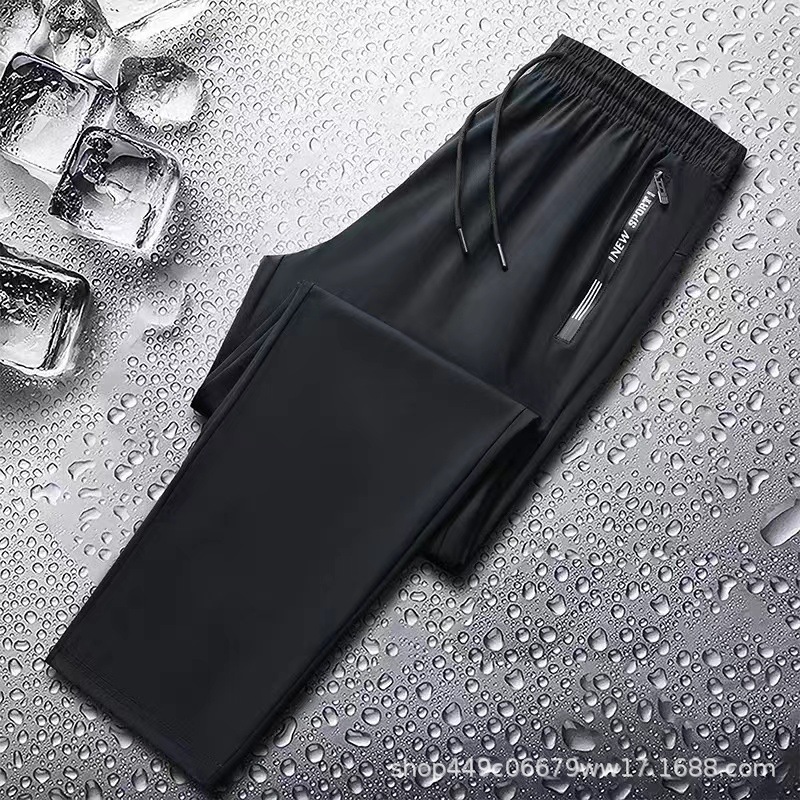 Pantalones Deportivos Largos de Seda de Hielo para Hombre, Nailon, Licra image 2