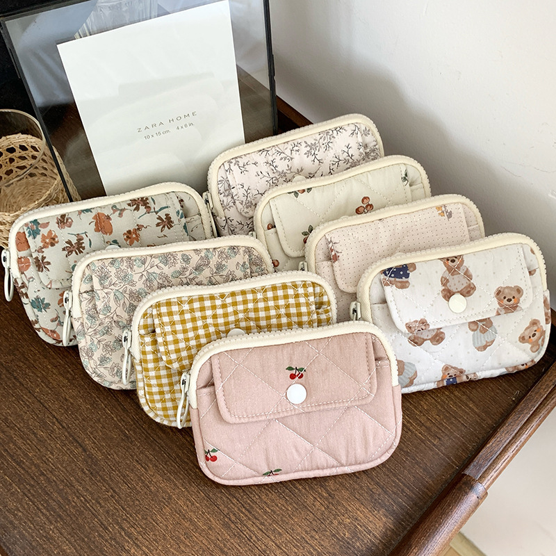 Cross-border Quilting Multifunctional Card Bag ID Bag Instagram Style Korean Coin Purse Digital Bag Storage Bag