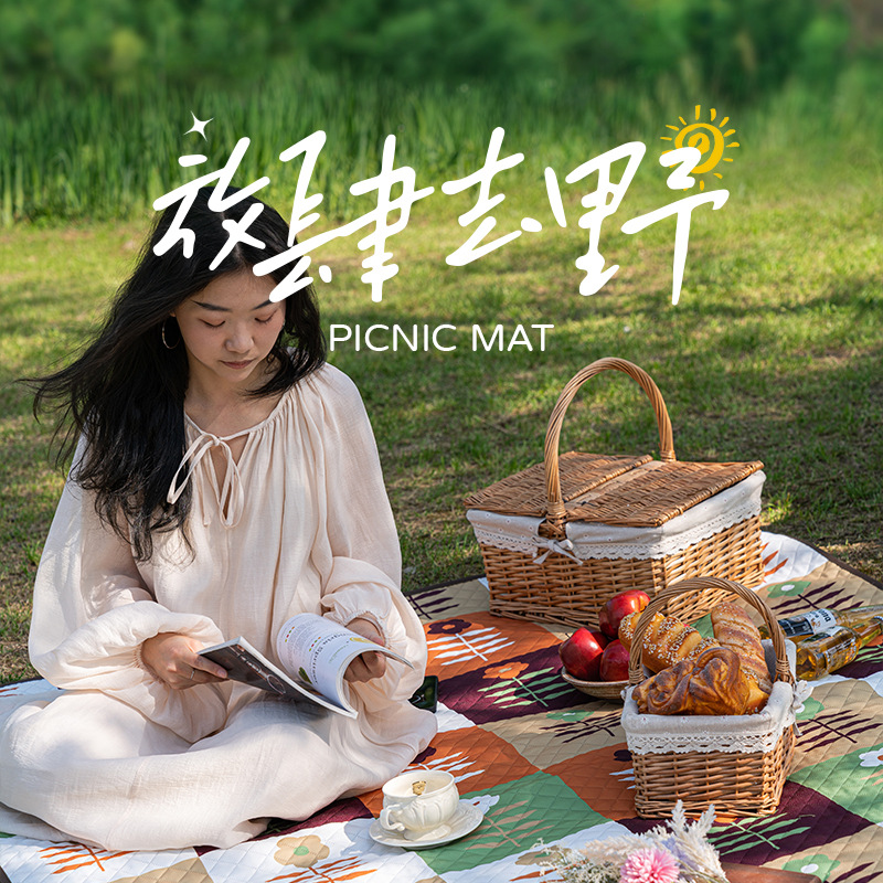 Outdoor Camping picnic Mat Portable Foldable Thickened Waterproof Oxford Cloth Spring Tour Photo Decorative picnic Mat Spring Tour