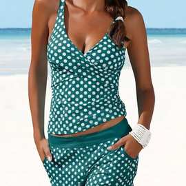 速卖通外贸欧美 比基尼泳衣女式性感复古波点泳装bikini