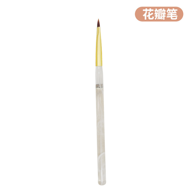 亚马逊批发亚克力美甲工具套装透明金色彩绘平头光疗笔画花美甲笔|undefined