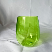 厂家批发可定 制塑料杯子U型大肚鸡蛋杯无脚红酒杯彩色透明水杯