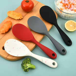 Silicone kitchenware modern simple high temperature resistant anti-scald non-slip integrated rice shovel rice spoon silicone kitchenware in stock wholesale