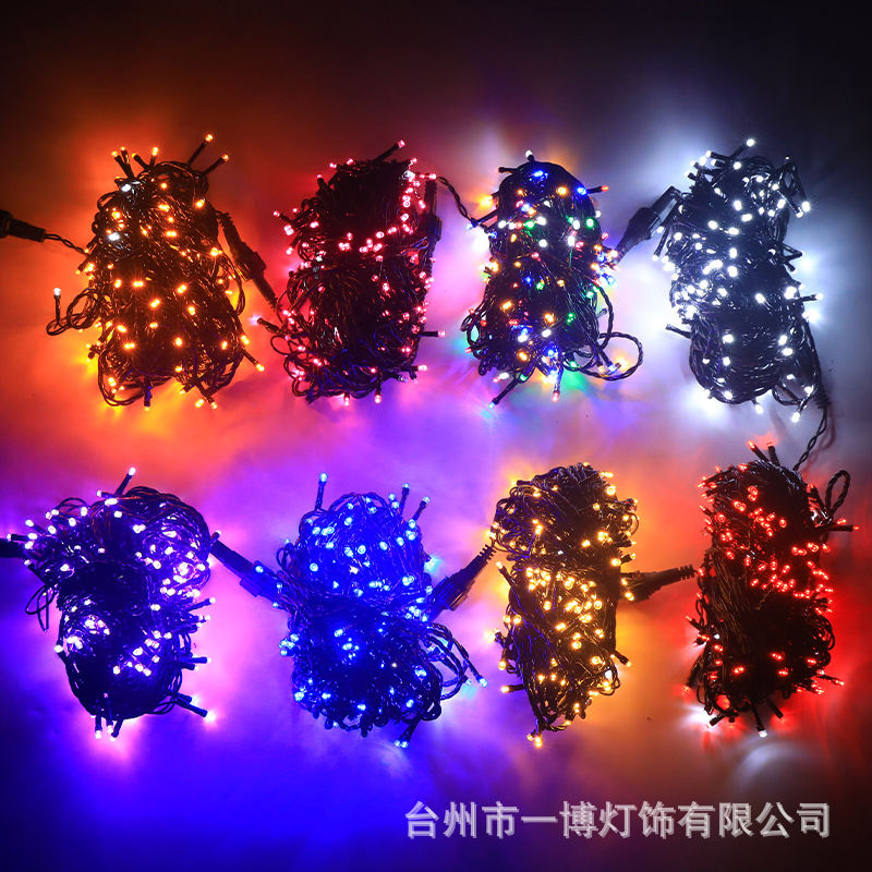 Cadena de luz LED línea negro macho y hembra conexión cielo estrellado vacaciones decoración la boda Navidad al aire libre