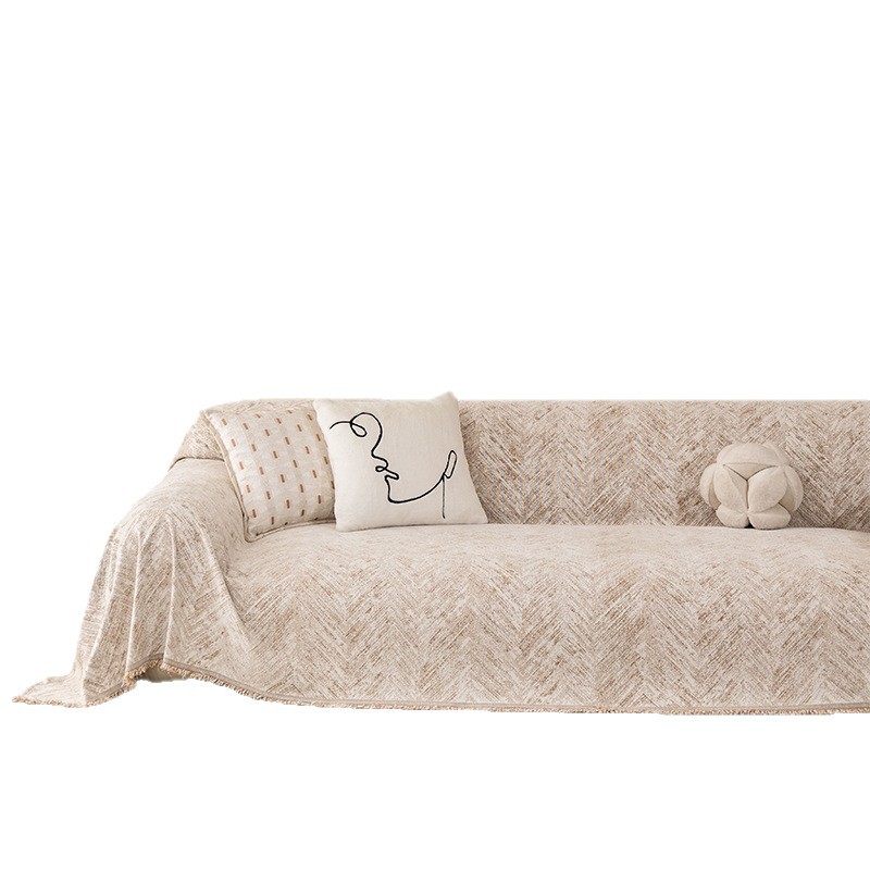 Cuatro estaciones de sofá universal 2025 nuevo sofá toalla de aire crema una manta de sofá todo incluido cojín anti-gato arañazo