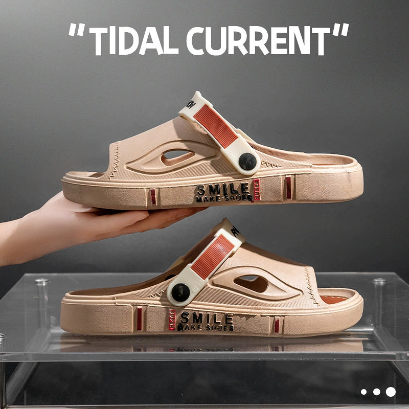 Мужские летние сандалии 2025 года, модные, прочные, пляжные, повседневные, для вождения, с мягкой нескользящей подошвой