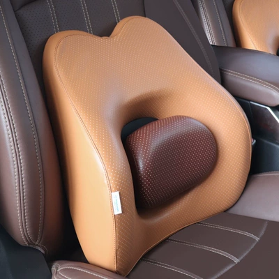 Shangli Car Lumbar Support Waist support - brown-leather-adjustable-single-pack-precise-waist-support
