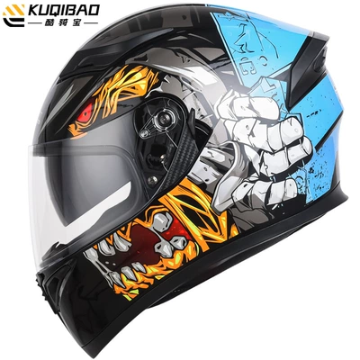 Motosiklet kaskı (dəbilqə) — Safety Gray 3C Certification - crazy-blue-without-bluetooth-m