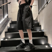 排扣短裤男夏季潮牌拉链设计感小众美式复古vibe高街五分裤子