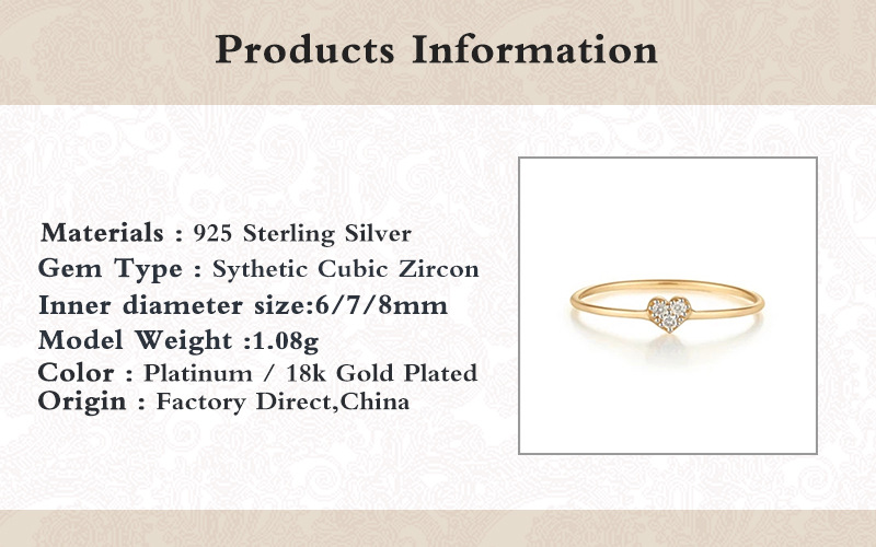 Simple Style Geometric Sterling Silver Inlay Zircon Rings 1 Piece