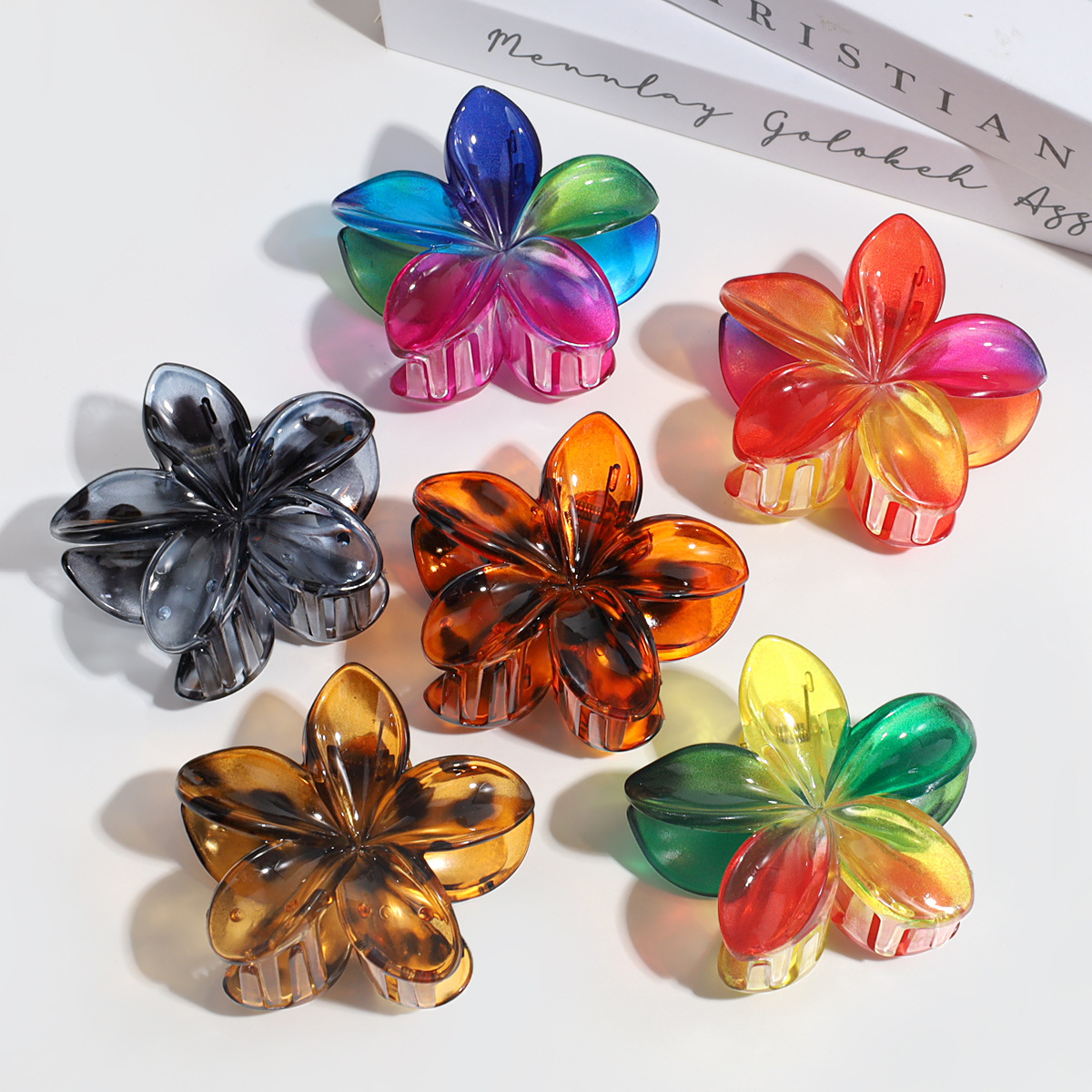 25g Weight Hair Clip, Hair Claws Hair Accessories Type 1 Piece Quantity Casual, Daily Occasion Plastic Material Ombre, Leopard, Transparent, Plumeria Pattern Women's Gender IG Style Style Gradient Color, Leopard Color IG Style Women's Ombre Leopard Transparent Plastic Hair Clip Hair Claws 2