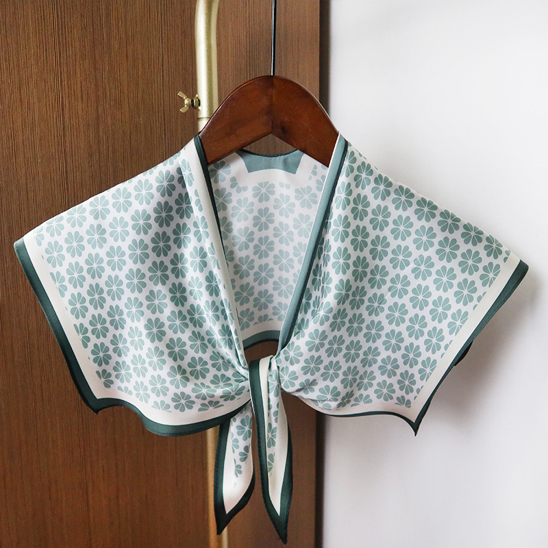 2025 nuevo bufandas de seda hexagonal bufandas de hombro alta sensación de moda de diseño minimalista de seda simulada bufandas temperamento universal