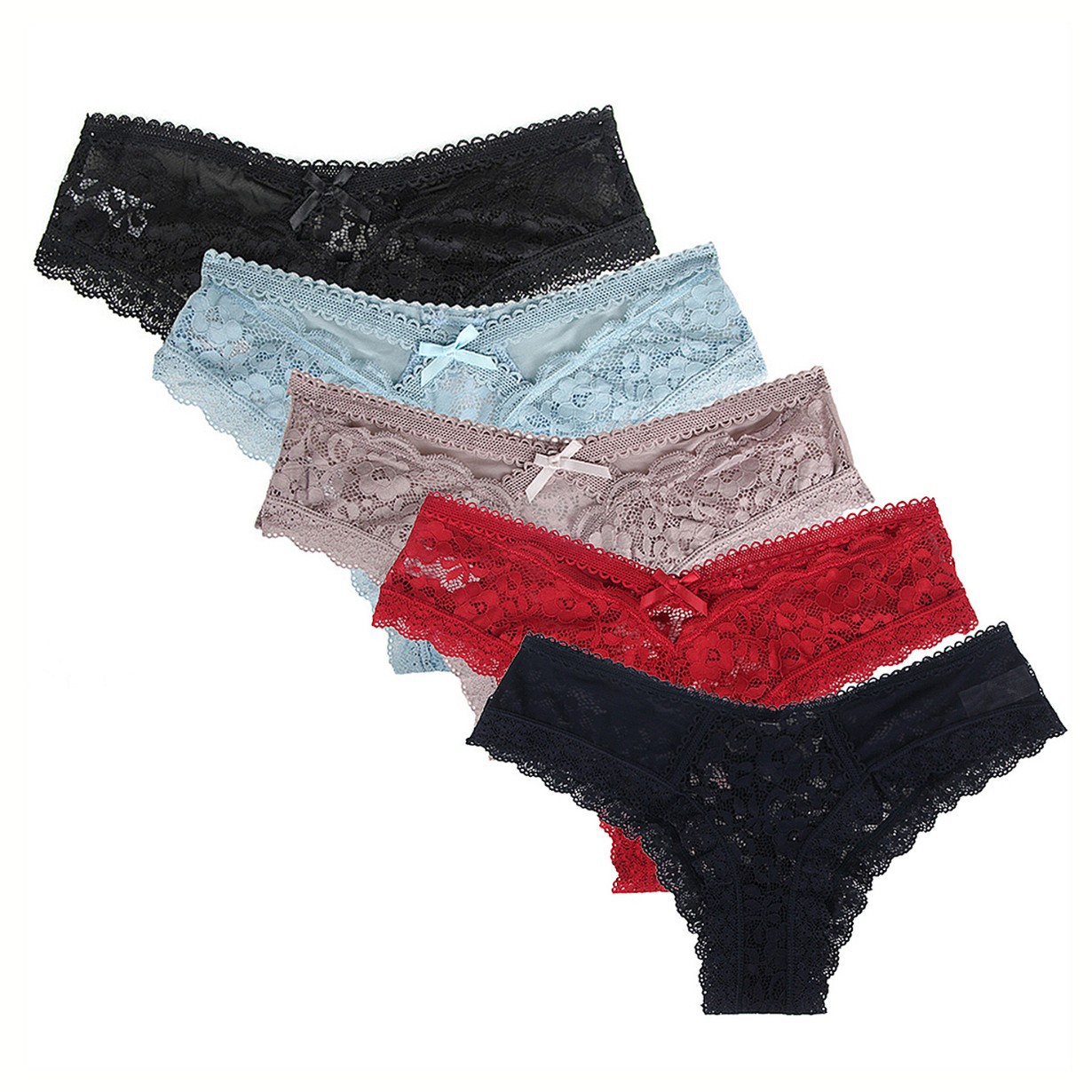 Europa y América del comercio exterior sexy ropa interior de las mujeres más tamaño encaje hueco-out cintura baja triángulo ropa interior Amazon P5172