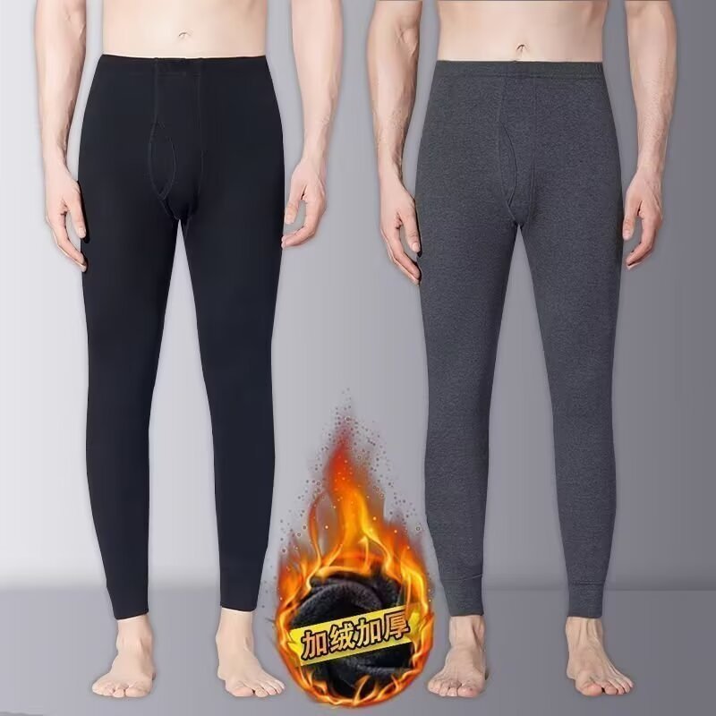 남성용 내추위 내복 벨벳 레깅스 편안한 따뜻한 바지 가을과 겨울 내마모성 더러운 기모 두꺼운 가을 바지 겨울