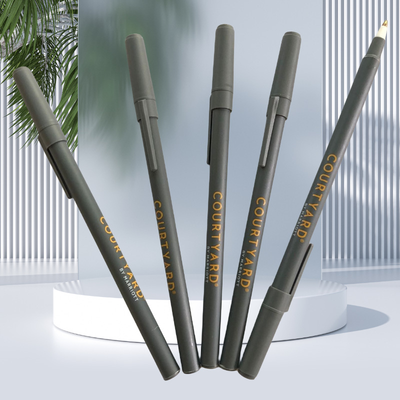 厂家生产订做插套广告圆珠笔  外贸环保万豪酒店广告笔订制LOGO