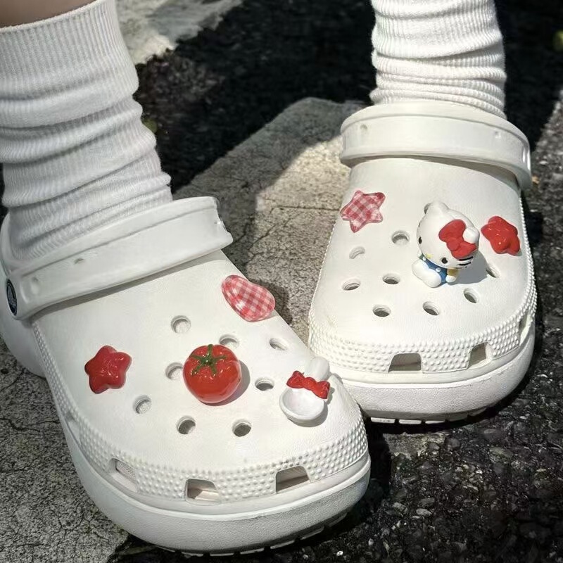 Tomato Kt Cat Crocs Flower Resin Cute Accessories Decoration Wholesale Summer Classic Hot Selling Cool Summer Shoe Flower Tomato Kt Cat Crocs Flower Resin Cute Accessories Decoration Wholesale Summer Classic Hot Selling Cool Summer Shoe Flower