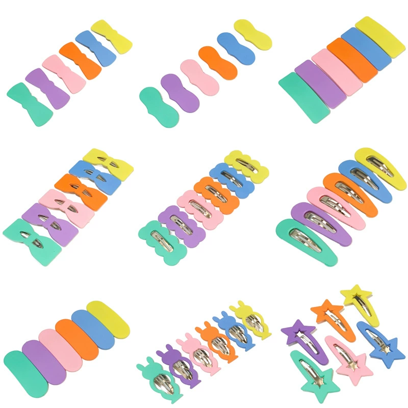 Яркие Беби-цветные заколки Dopamine Hair Clip Xiahongshu, маленькая мультяшная сторона, расплющенные челки, складные изделия ручной работы прически аксессуары