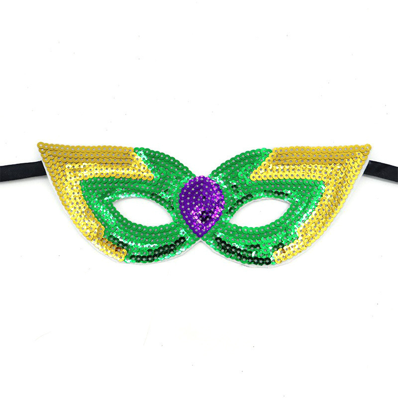 Carnaval europeo y americano Mardi Gras máscaras doradas morada-verde - sequela máscaras de fiesta bar transfronterizas