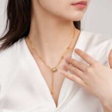 韩版时尚气质百搭蛮腰流苏钛钢项链女简约小众设计锁骨链一件代发