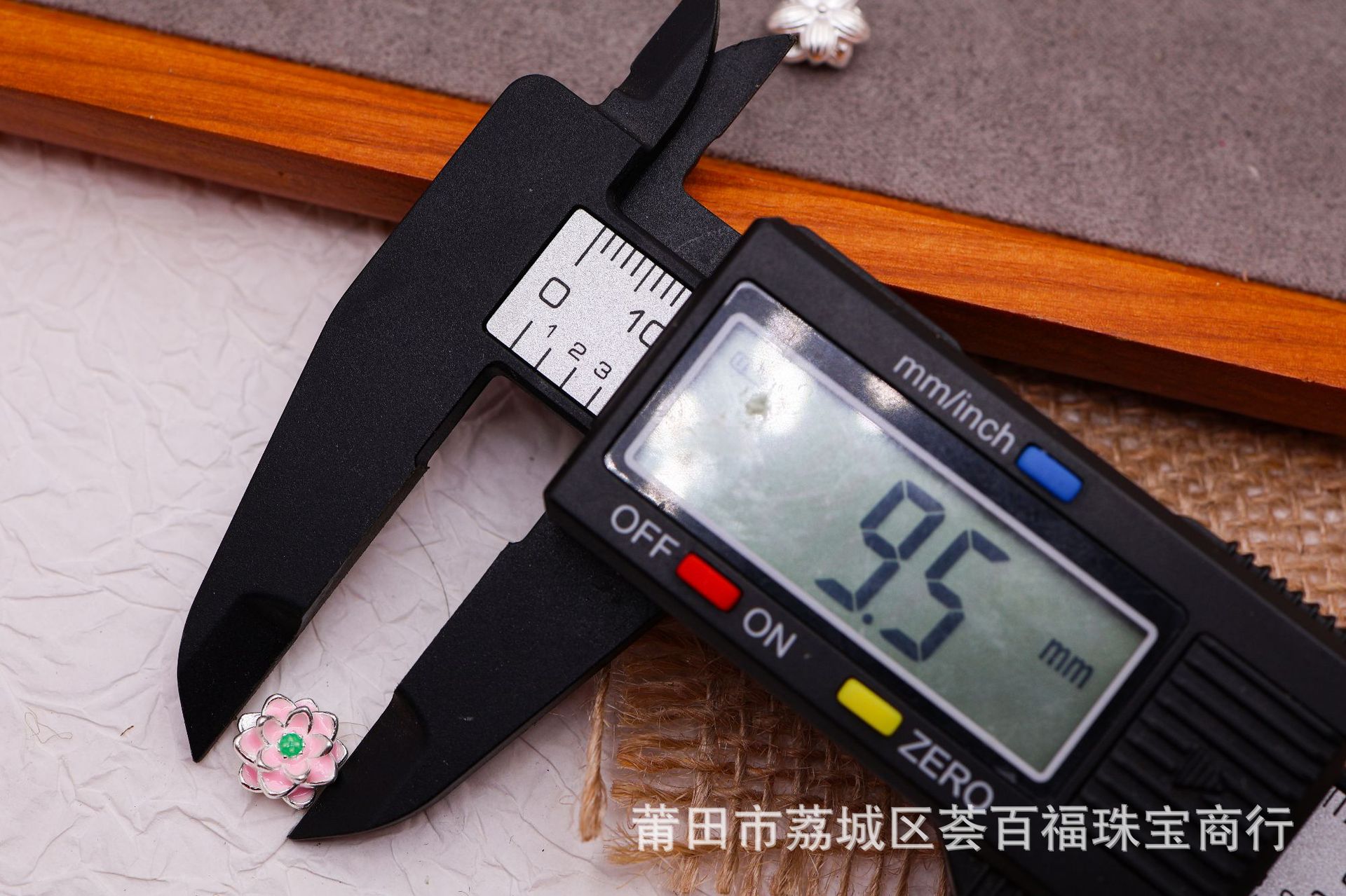 Colorful Lacquerware Pure Silver 999 Lotus Cross-Hole Bracelet Accessories DIY Handmade Materials Bracelet 3D Hard Silver Spacer Beads