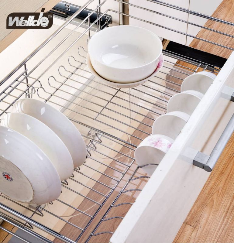 Welldo纬东 厨房地柜炉台拉篮橱柜抽屉式炉台拉篮碗碟拉篮平拉篮