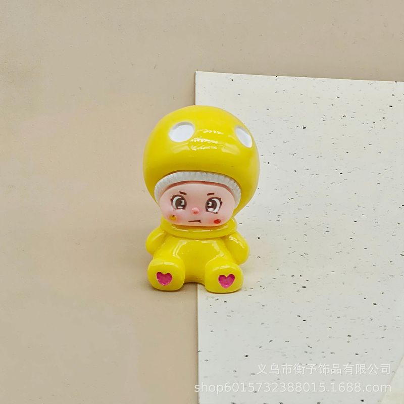 人気のクロスボーダー樹脂キノコヘッド人形キーホルダーペンダントかわいい立体漫画デスクトップ装飾品卸売|undefined