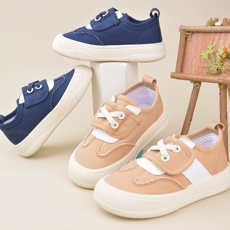 Cloth shoes with velcro for boys, footwear, Korean style, soft sole