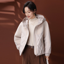 小个妈妈冬装羽绒拼接毛呢外套时尚2025新款中老年女士秋冬新款