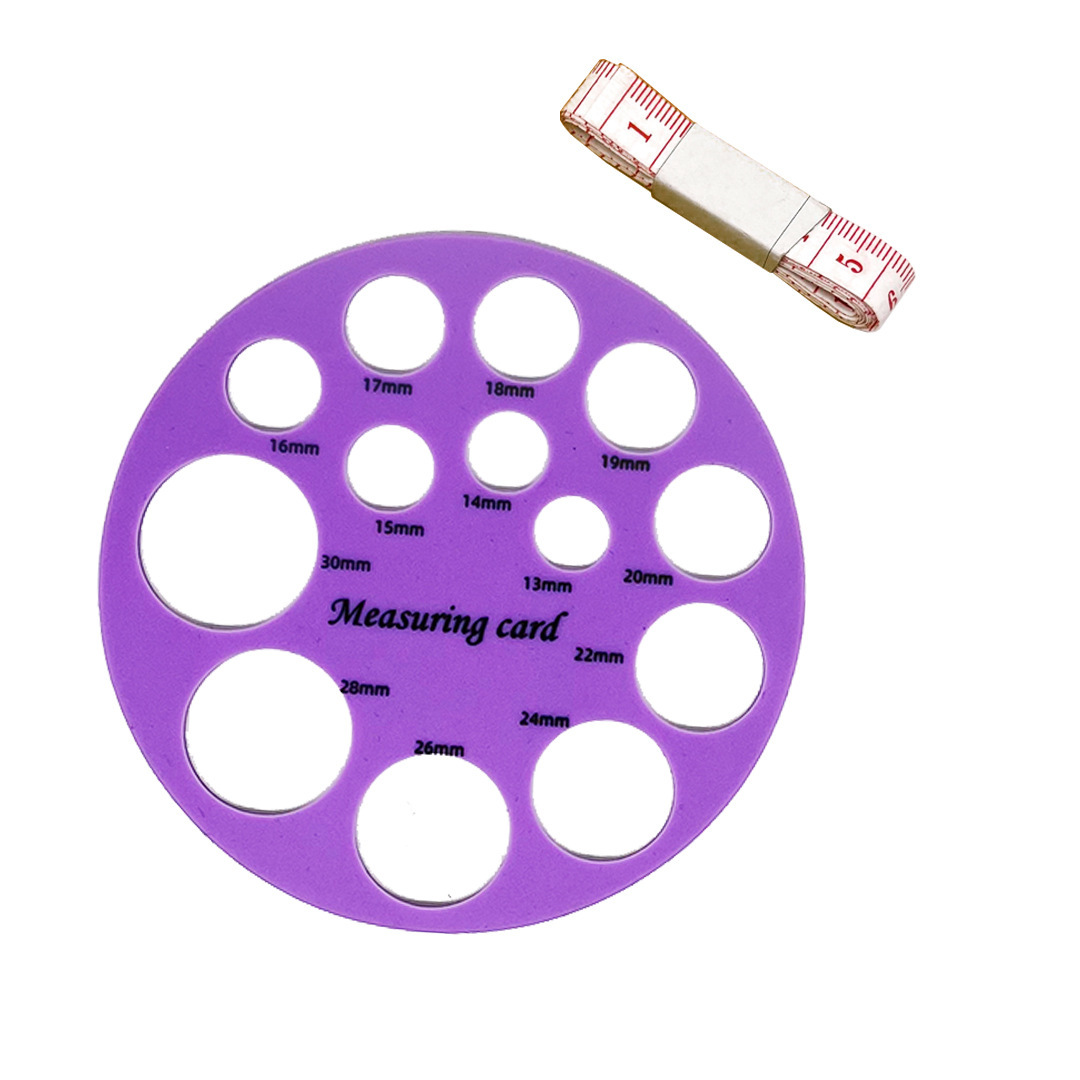 둥근 보라색 단면 인쇄 + 플랜지 자 + 프렌치 자 + 진주빛 가방 포장