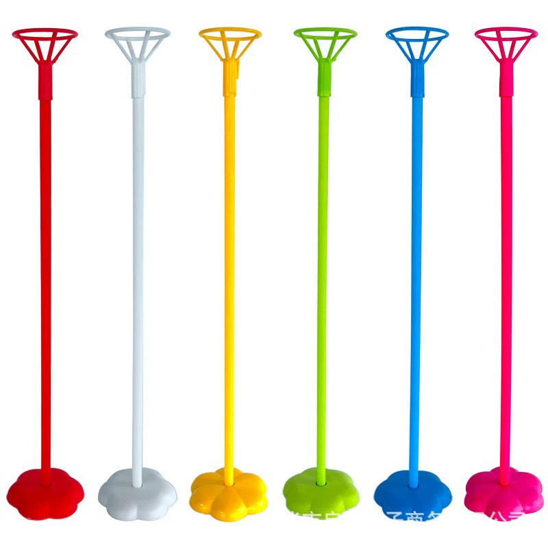 Plum blossom balloon base — flower-shaped desktop balloon holder, multi‑color, 50‑pc packs