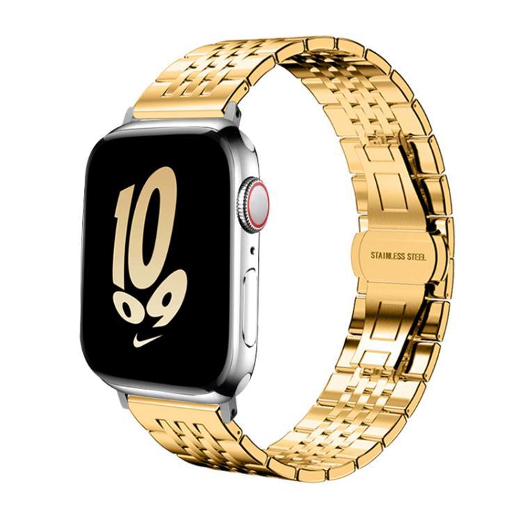 Para Apple Watch 38 - 49mm siete perlas correa de acero inoxidable sólido 20 / 22mm correa de metal