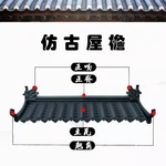 厂家批发仿古屋檐瓦配件仿古一体瓦PP塑料瓦一体仿古树脂瓦古建瓦