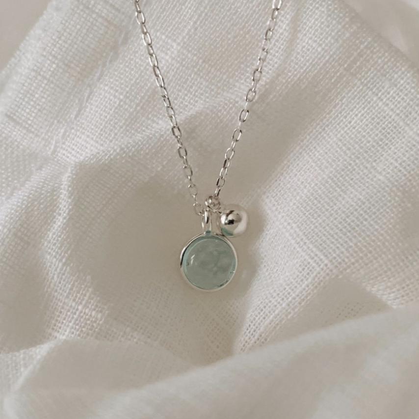 Solid Color Pattern Women'S Gender 925 Sterling Silver Crystal Inlay Solid Color Pendant Necklace