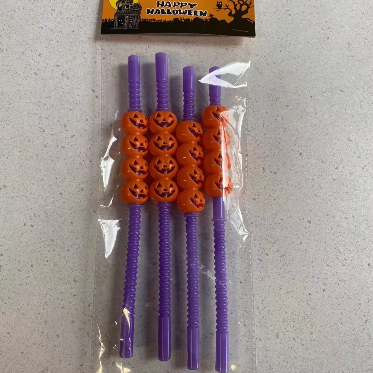 Transfronterizos Halloween bebida fiesta paja creativa calabaza paja calabaza forma de paja