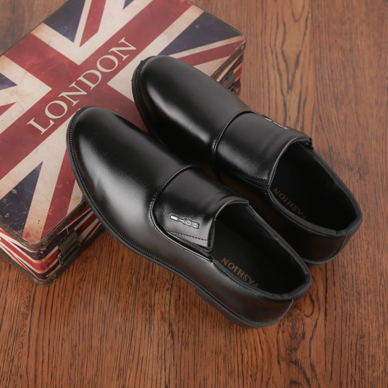 Мужская черная кожаная обувь весна и осень новая мода минималистская деловая повседневная обувь мягкая подошва ленивая обувь