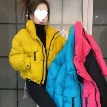 糖果色小个子短款羽绒服女冬季新款时尚韩版加厚面包服白鸭绒外套