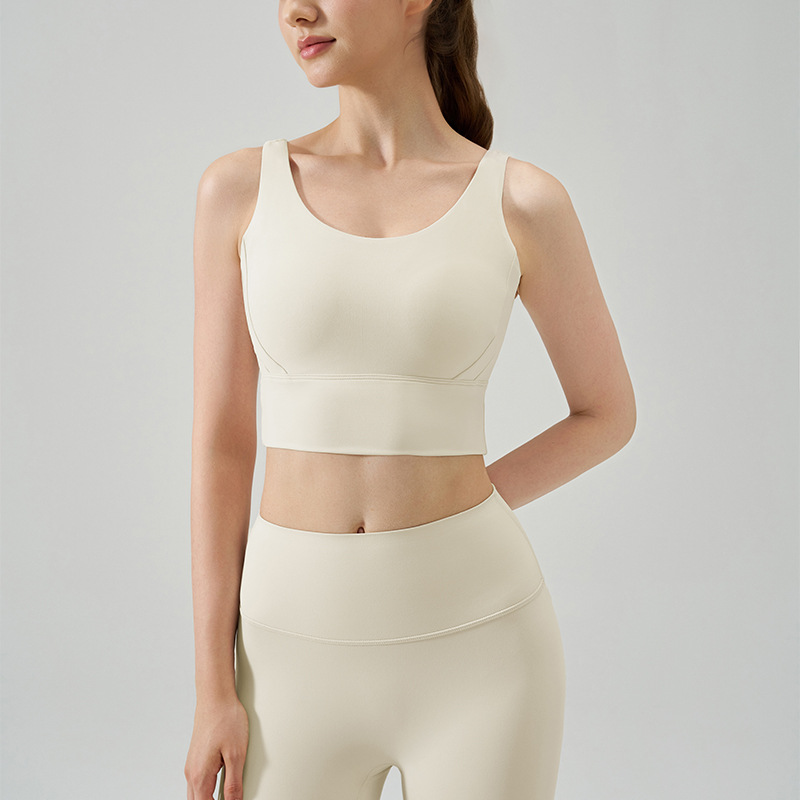 Una pieza de ropa interior deportiva mujer fija cojín de pecho antichoque chaleco de poliestireno de poliestireno profesional para correr sujetador de fitness nuevo