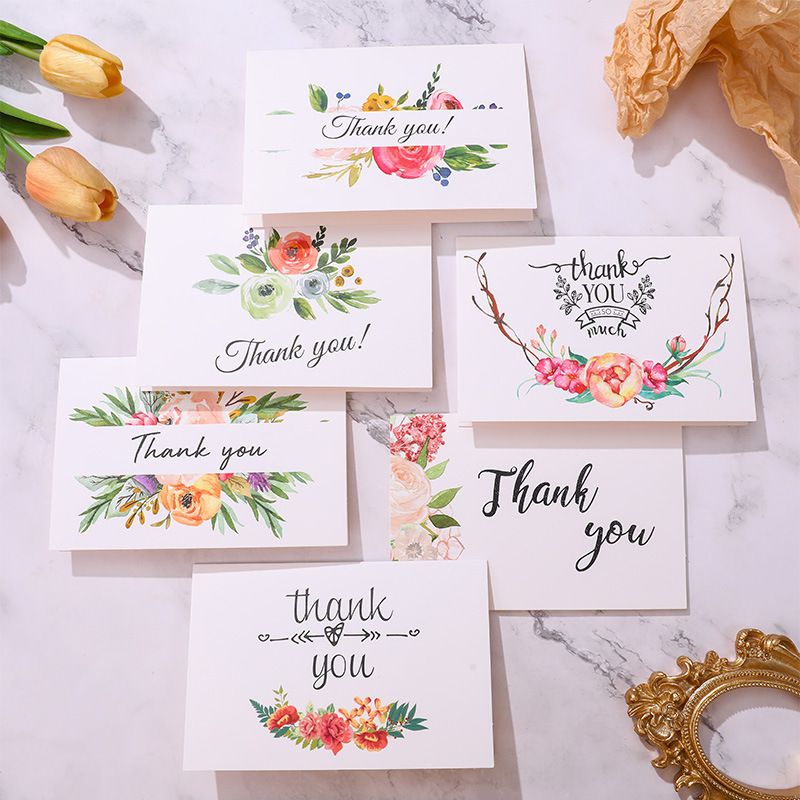 Tarjetas de felicitación de alta calidad tarjetas de agradecimiento tarjetas postales escritas a mano flores de vacaciones regalos de regalo tarjetas de felicitación