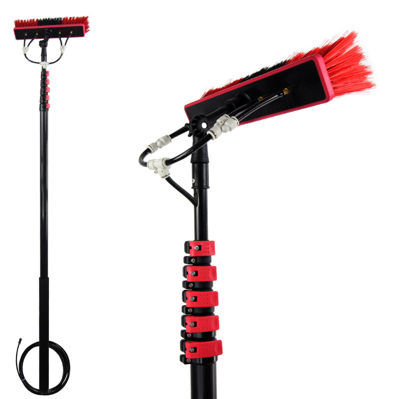 Manufacturer Wholesale 9m Water Brush Glass Window Cleaning Brush Telescopic Pole Type 6m Cross-Border Water Spray Cleaning Brush