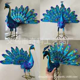 现货跨境新品 Metal peacock statue孔雀雕像装饰 户外庭院摆件