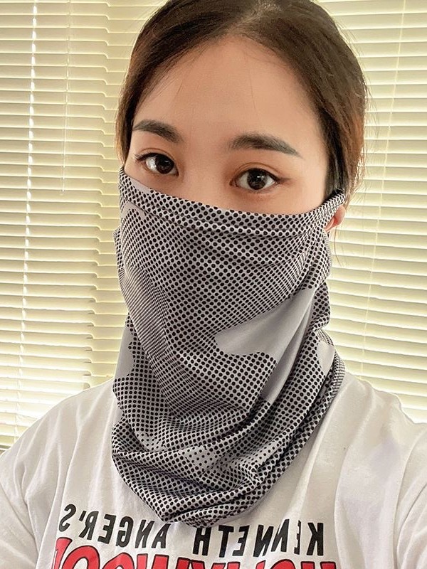 Summer Ice Silk Sun Protection Ear-Hanging Face Mask for Men, Suitable for Riding Electric Bikes, Face Covering, Uv Protection, Face Shield, Neck Gaiter, Fishing