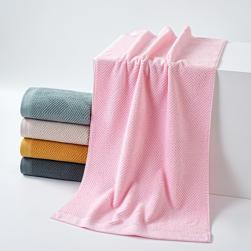 Cross-Border Three-Piece 50*100cm Small Bath Towel Pure Cotton Plain Household Kidsren's Soft Absorbent Large Towel Wholesale