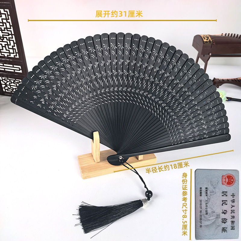 Ventilador antiguo ventilador plegable de verano chino chino cheongsam ventilador plegable de bambú artesanía ventilador pequeño ventilador de baile ventilador image 62
