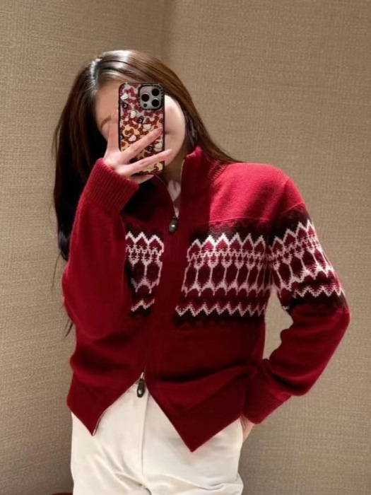 LP女装费尔岛毛衣外套女开衫秋冬季慵懒复古加厚软糯高领针织衫|undefined