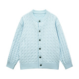 2026秋季韩系风黄色长袖针织开衫宽松圆领青少年运动透气上衣，男装针织衫/毛衣，星座614